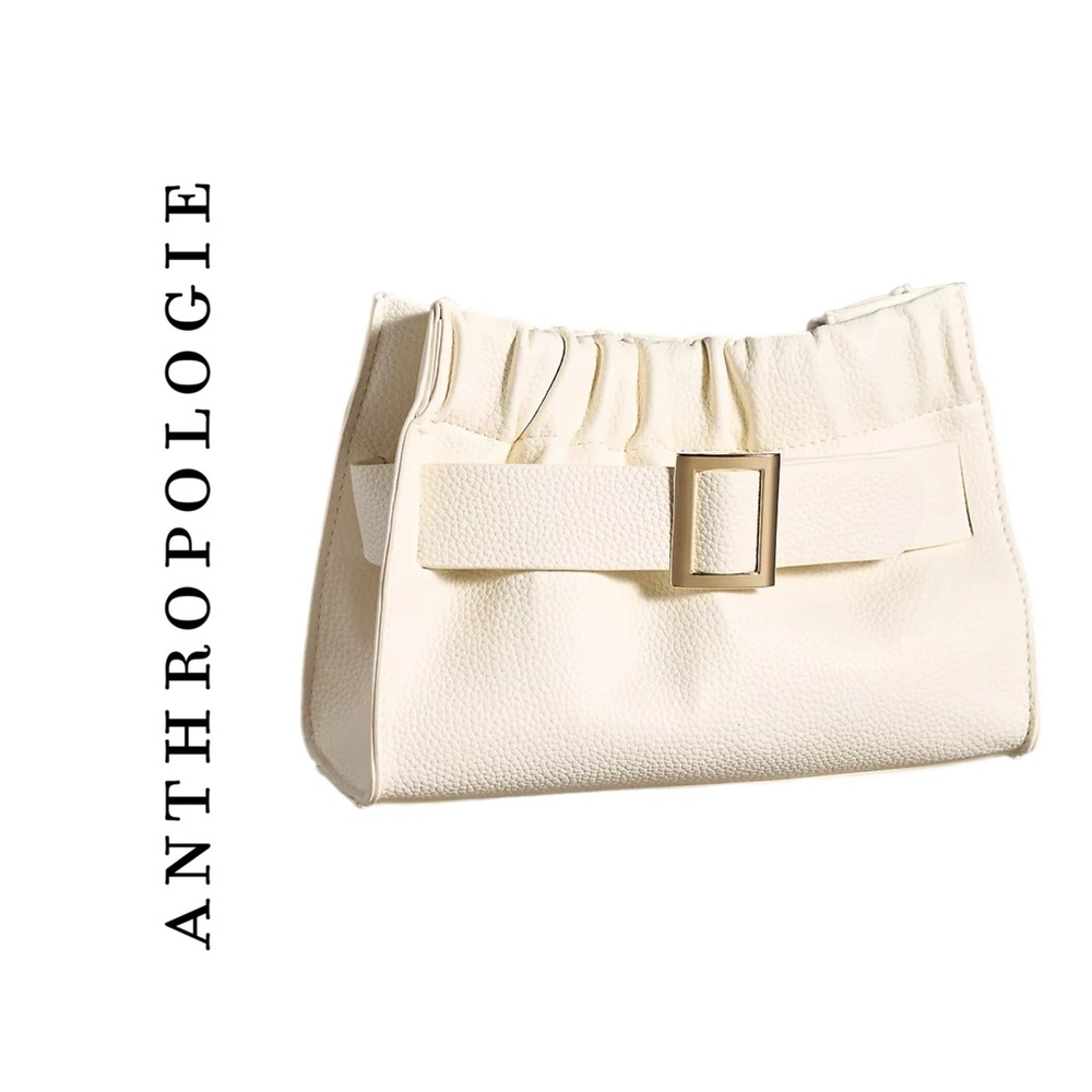 Anthropologie Pebbled Buckle Clutch